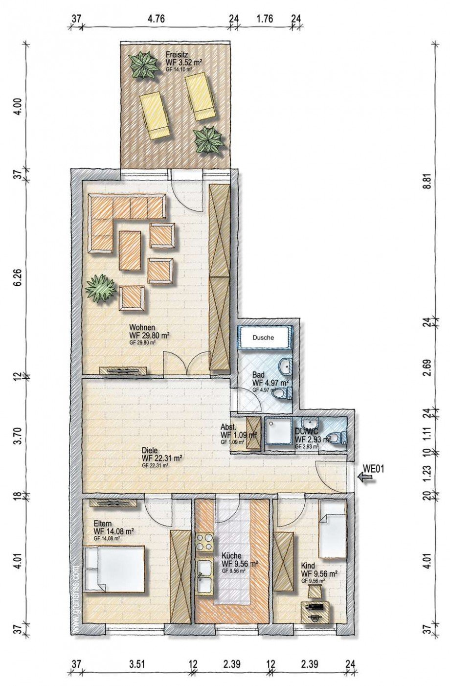 Grundriss Wohnung Olsberg