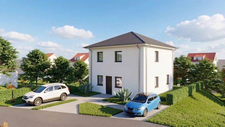 Au�enansicht Meschede Einfamilienhaus Schl�sselfertige Stadtvilla zum Festpreis - echte Planung, echtes Grundst�ck