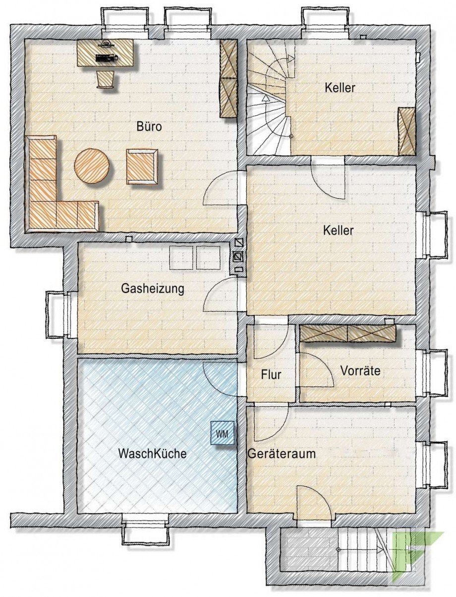 Kellergeschoss Bungalow Minden